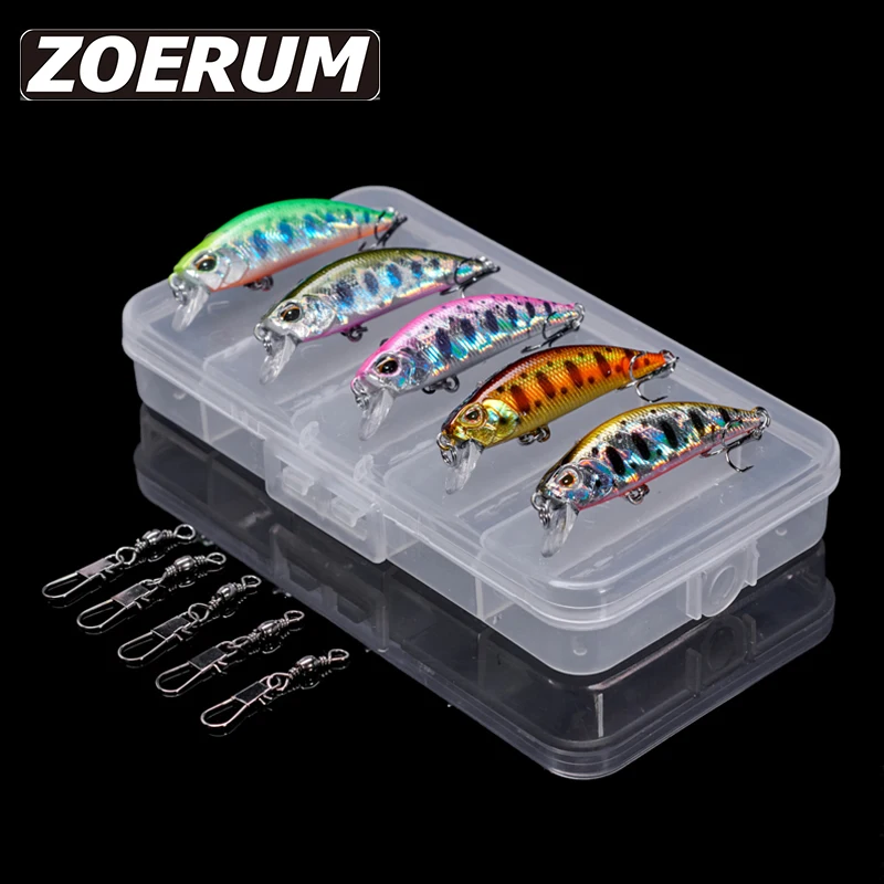 5pcs Trout Fishing Lure Sets Bait Wobblers Set Artificial 5g 55mm Pesca Minnow Sinking Japan DW63 Crankbait Mini Hard Lures