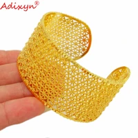 adixyn 24k dubai gold color bangle for women girls african jewelry indian hiphop bracelet wedding gifts n02211