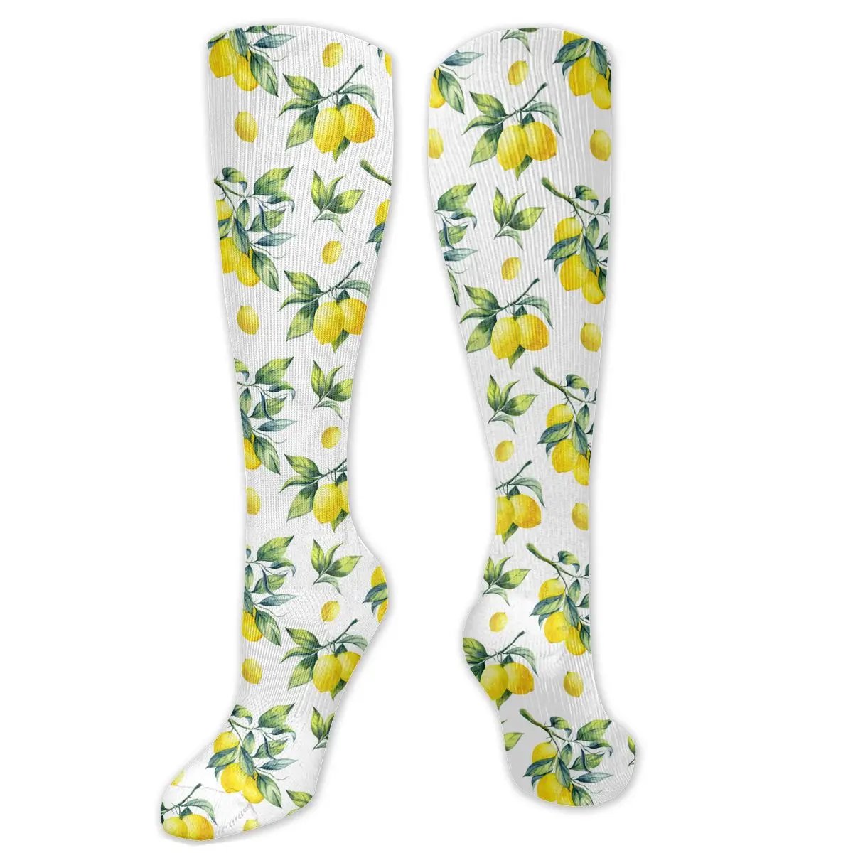 

Компрессионные носки с изображением лимона фруктов для женщин и мужчин, ширина до щиколотки для медсестер, бега, атлетики