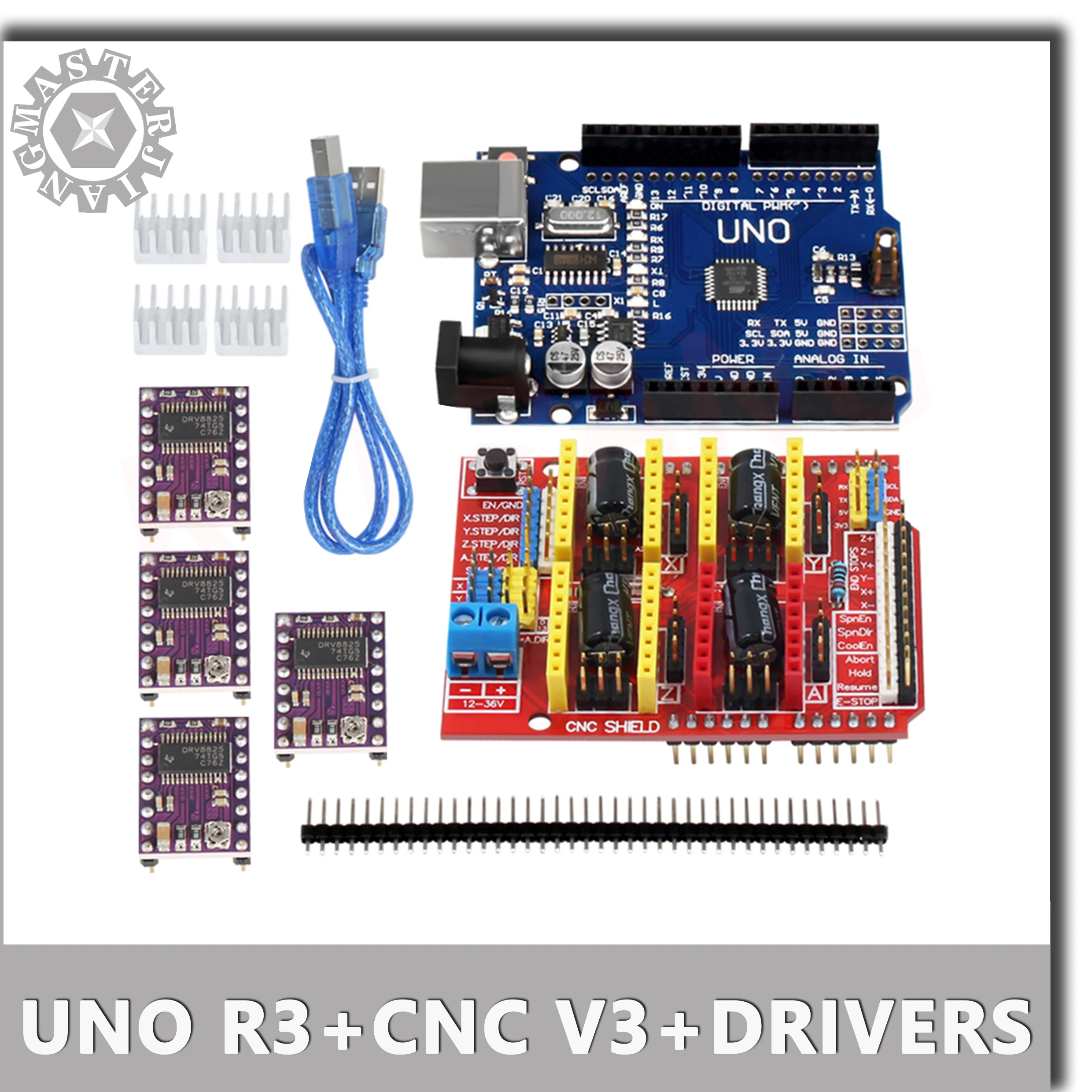 Профессиональный 3d принтер с ЧПУ Комплект UNO R3 плата+ CNC щит v3+ A4988/DRV8825 драйвер двигателя 3d принтер DIY материнская плата лазерный гравер