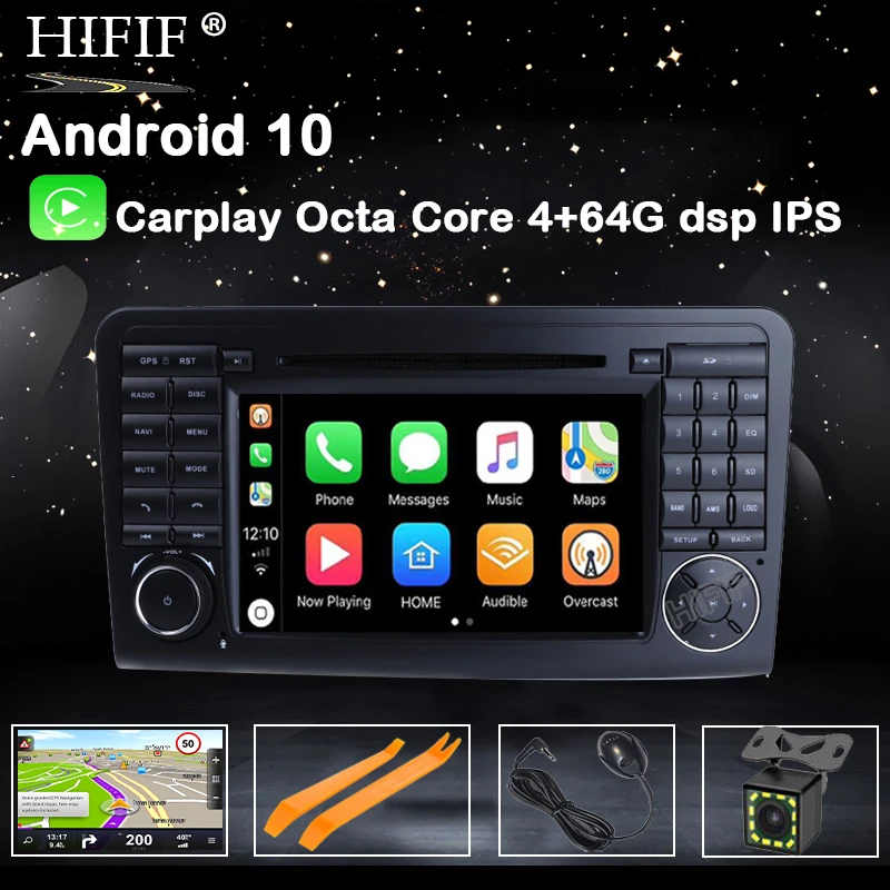 PX5 IPS Android 10 4G 8 ядер/Автомобильный dvd плеер на основе ANDROID для Mercedes Benz GL ML CLASS W164 ML350