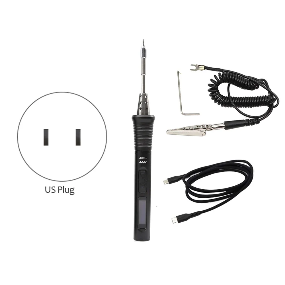 

TS80P Soldering Iron Welding Pen Mini Portable Temperature Adjustable Electric Fast Heating 30W with Display Tip TS-B02