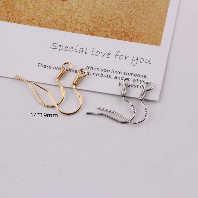 20pcs Female Simple Copper plating Thread Earrings Spring Ear Hooks for Women Earring Settings Diy Jewelry Accessories | Украшения и