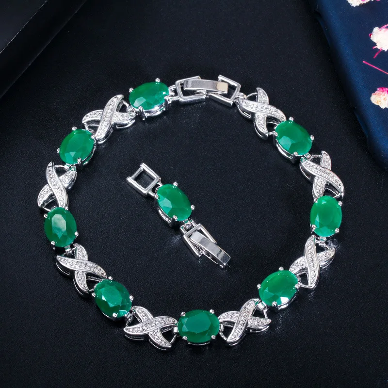 

OEKDFN Luxury Brand 925 Sterling Silver Bracelets Emerald Gemstone Bangle Women Charm Wedding Engagement Bracelet Fine Jewelry