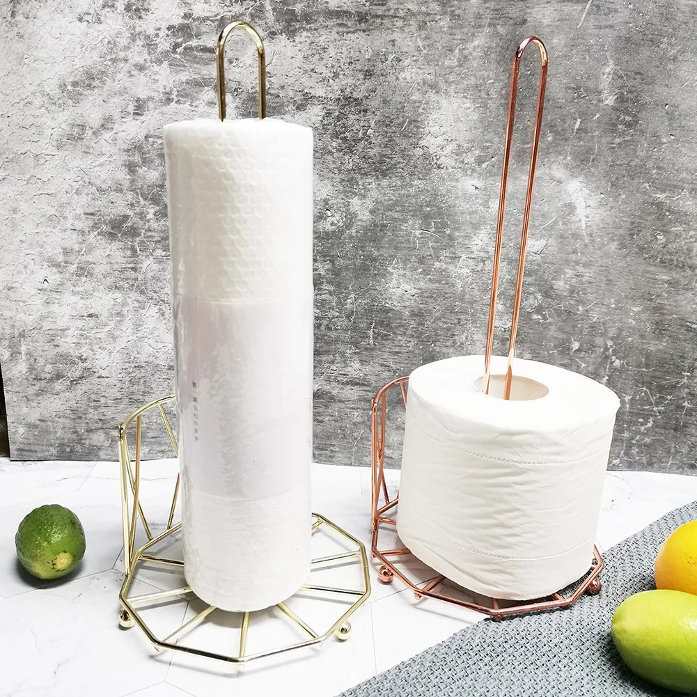 

Stainless Steel Kitchen Storage Shelf Kitchen Roll Paper Towel Holder Bathroom Tissue Stand Dining Table Vertical Napkins Rack