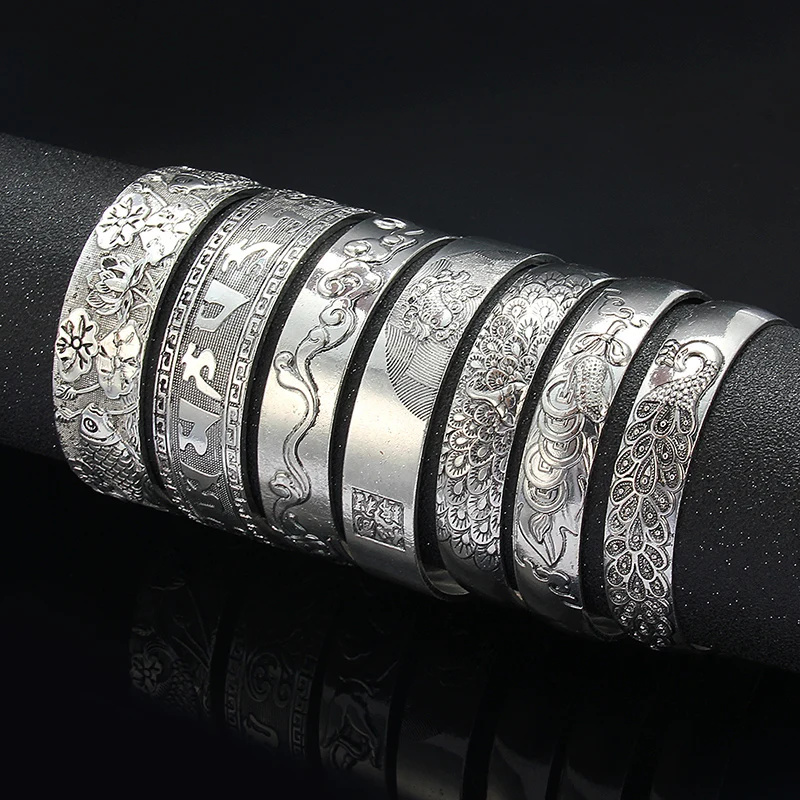 Модный женский серебристый браслет ювелирные изделия винтажный этнический