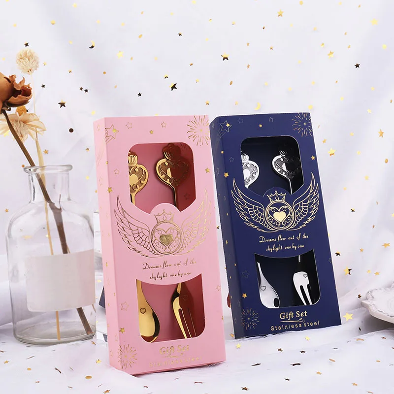 

2pcs Merry Christmas Spoon Stainless steel Coffee Spoon Shovel Kids Ice Cream Spoon Birthday Gift New Year Gift Party Tableware