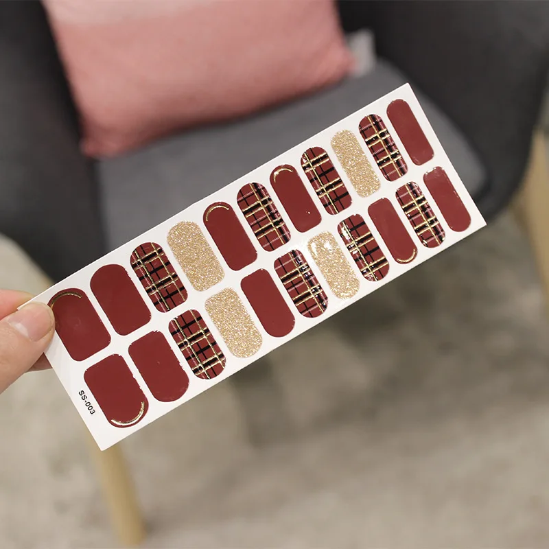 1 лист полное покрытие Y образный носок дизайн ногтей блестящая наклейка на ногти