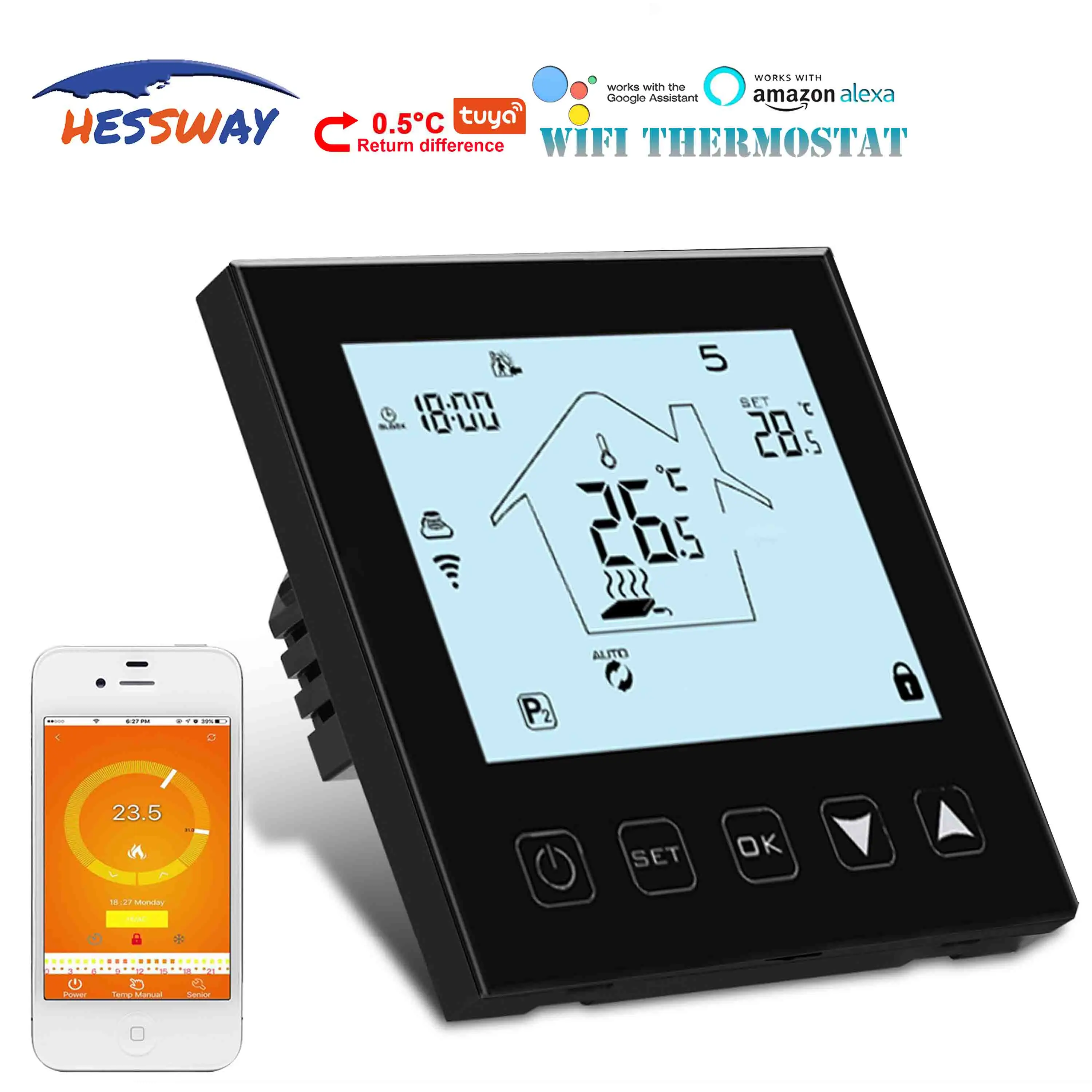 Терморегулятор HESSWAY с водонагревателем Wi Fi контроллер температуры холодильника