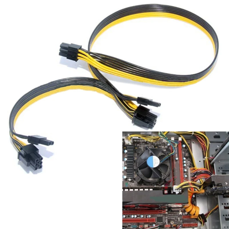 Кабель-адаптер питания PCI Express 6 Pin-Dual 8 Pin (6 + 2) для модульного блока EVGA видеокарты |