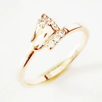 cute ring women girls ring 585 rose gold color girl jewelry feet shape cubic zircon ring gold color ring