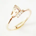 Женское кольцо с кубическим цирконием, Золотое кольцо для девочек 585 пробы, форма ног, ювелирное изделие