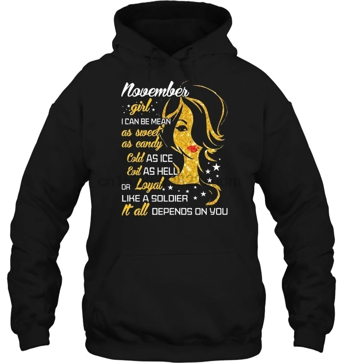 Мужская толстовка с капюшоном November Girl я могу сказать как сладкая ледяная все