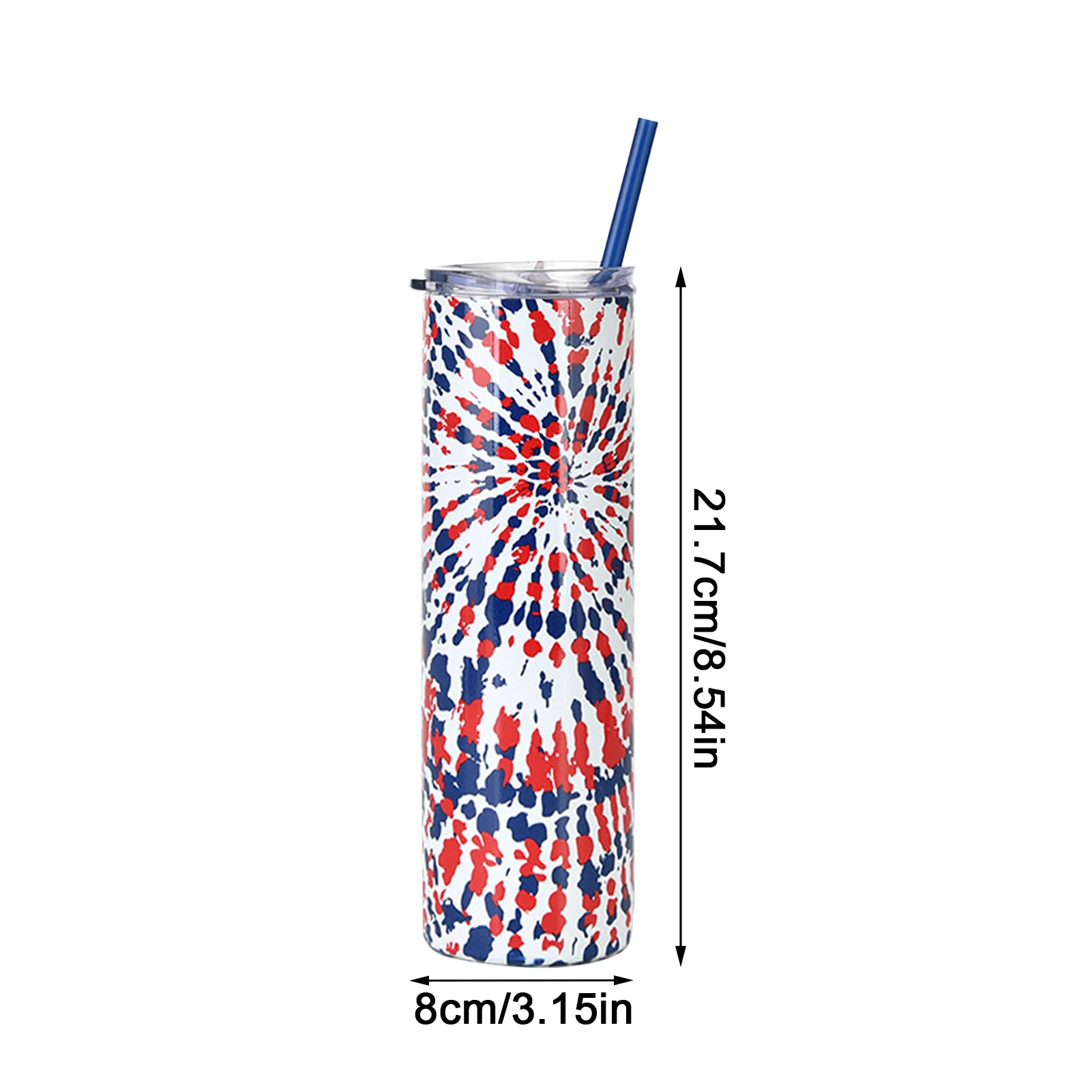 

650ML Large CapacityTie-Dye Stainless Steel Colorful Double Wall Cup Coke Mug Beer Mugs Travel Cup With Lid And Straw For Home