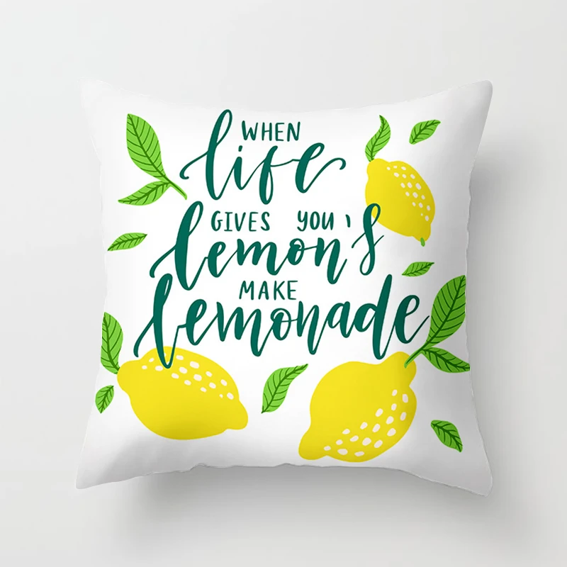 

1Pcs Lemon Pattern Summer Decorative Cushions Pillowcase Polyester Cushion Cover Throw Pillow Sofa Decoration Pillowcover 40969