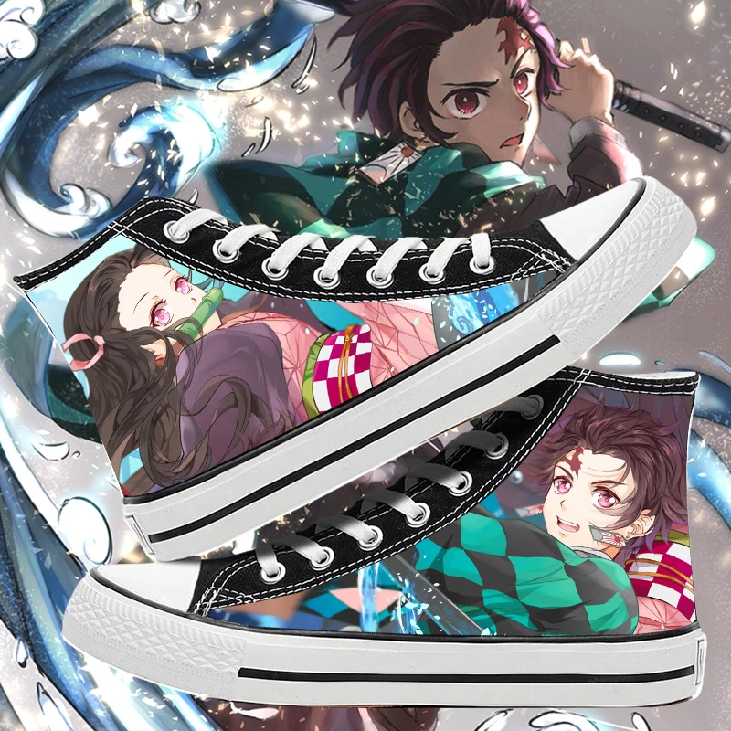 Kimetsu no Yaiba Anime cartoon students high help cosplay cos Demon Slayer shoes canvas fashion shoes casual comfortable men