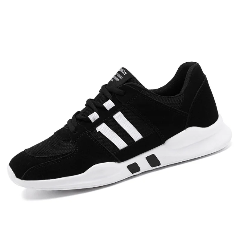 

2021 spring and autumn mesh breathable men's sports shoes student sports shoes black thick sole shoes lightweight non-slip runni