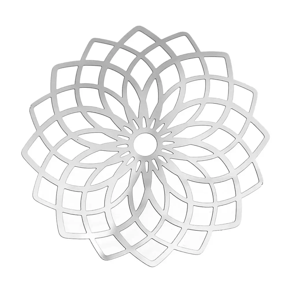 

Fashion Stainless Steel Embellishments Findings Flower Dull Color Hollow 5.1cm(2")X 5.1cm(2"),Thickness: 0.3mm,10 PCs