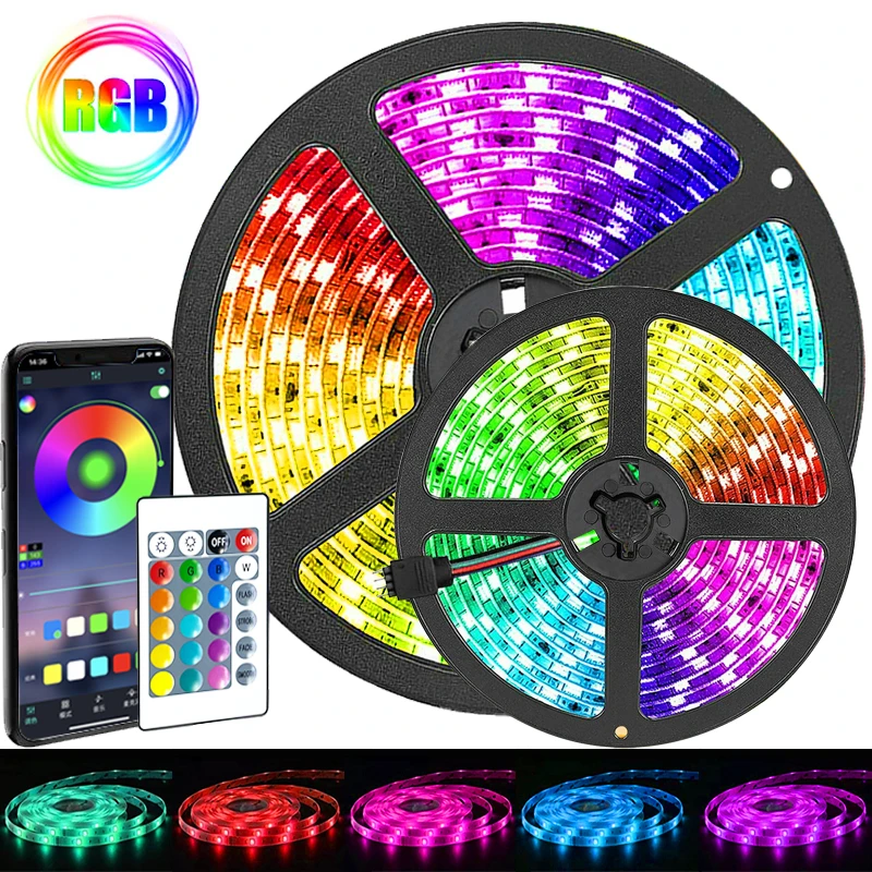Светодиодная лента с Bluetooth-управлением RGB 5050 люмен декоративная Диодная лампа для