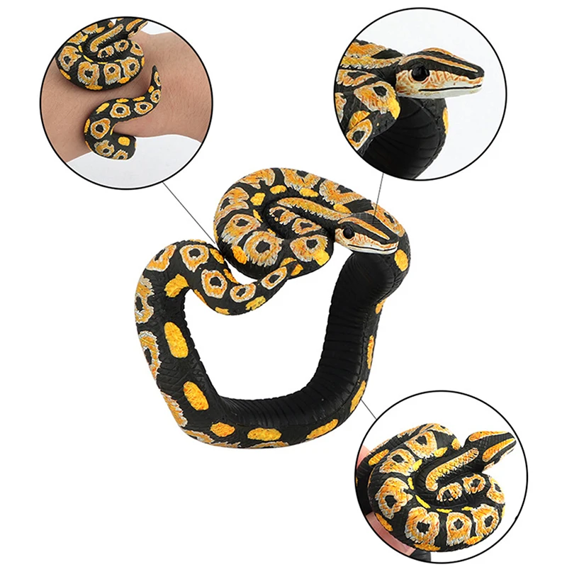 

1pc Snake Python Bracelet Simulation Animal Model Figure Plastic Fun Prank Gift For Kids Educational Children's Hot Toys