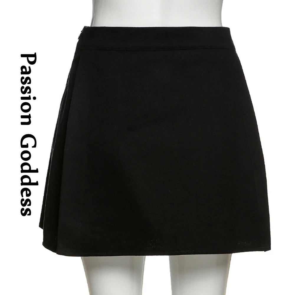 Мини юбка женская в стиле пэчворк Готическая уличная одежда с перекрестными