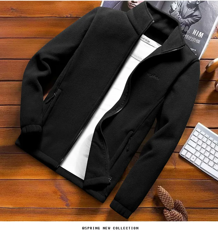 

2020 men's winter cashmere cardigan fleece jacket collar casual teen suede fleece jacket M-9XL
