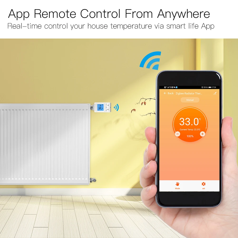 Zigbee Смарт термостатический радиатор клапан управления ler TRV термостат Tuya