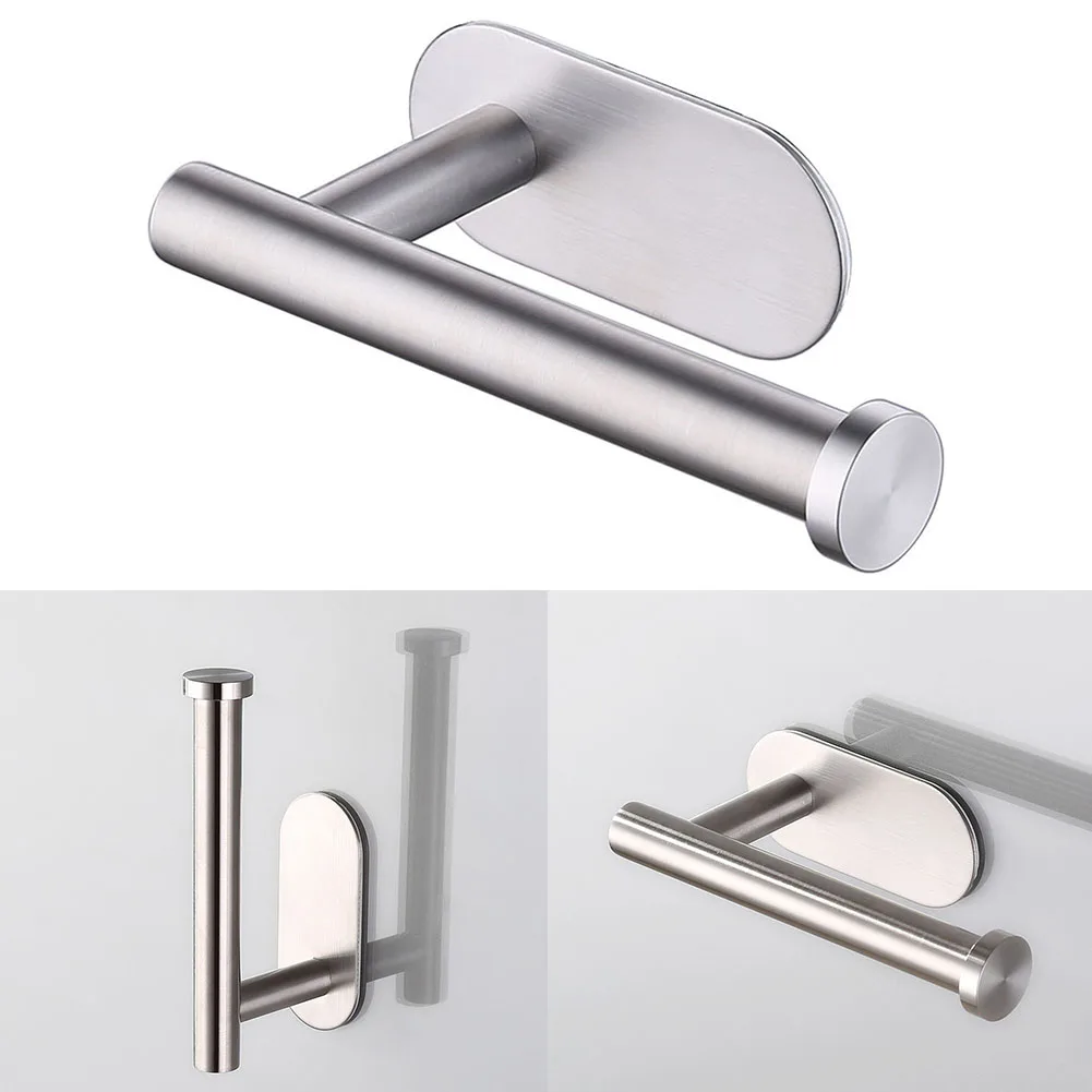 

Hanger Toilet Tissue Brushed Nickel Paper Holder Chrome Wall Mount Adhesive Bathroom Stainless Steel Roll Shelf
