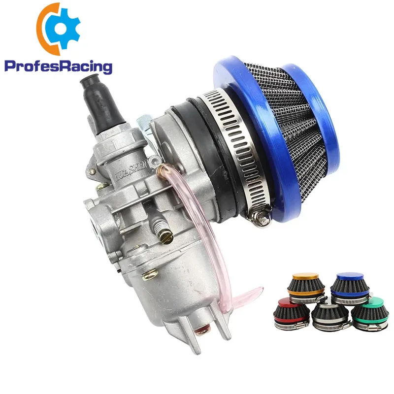 

Motorcycle Carburetor + Steel 44mm Air Filter Red Blue + Stack for 47cc 49cc Mini Moto Dirt Pocket Bike ATV Quad Go Kart Buggy