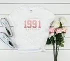Футболка ограниченного выпуска для 30-летнего дня рождения 1991, подарок для нее и него, праздничная рубашка унисекс, хлопковые топы в стиле Харадзюку, y2k