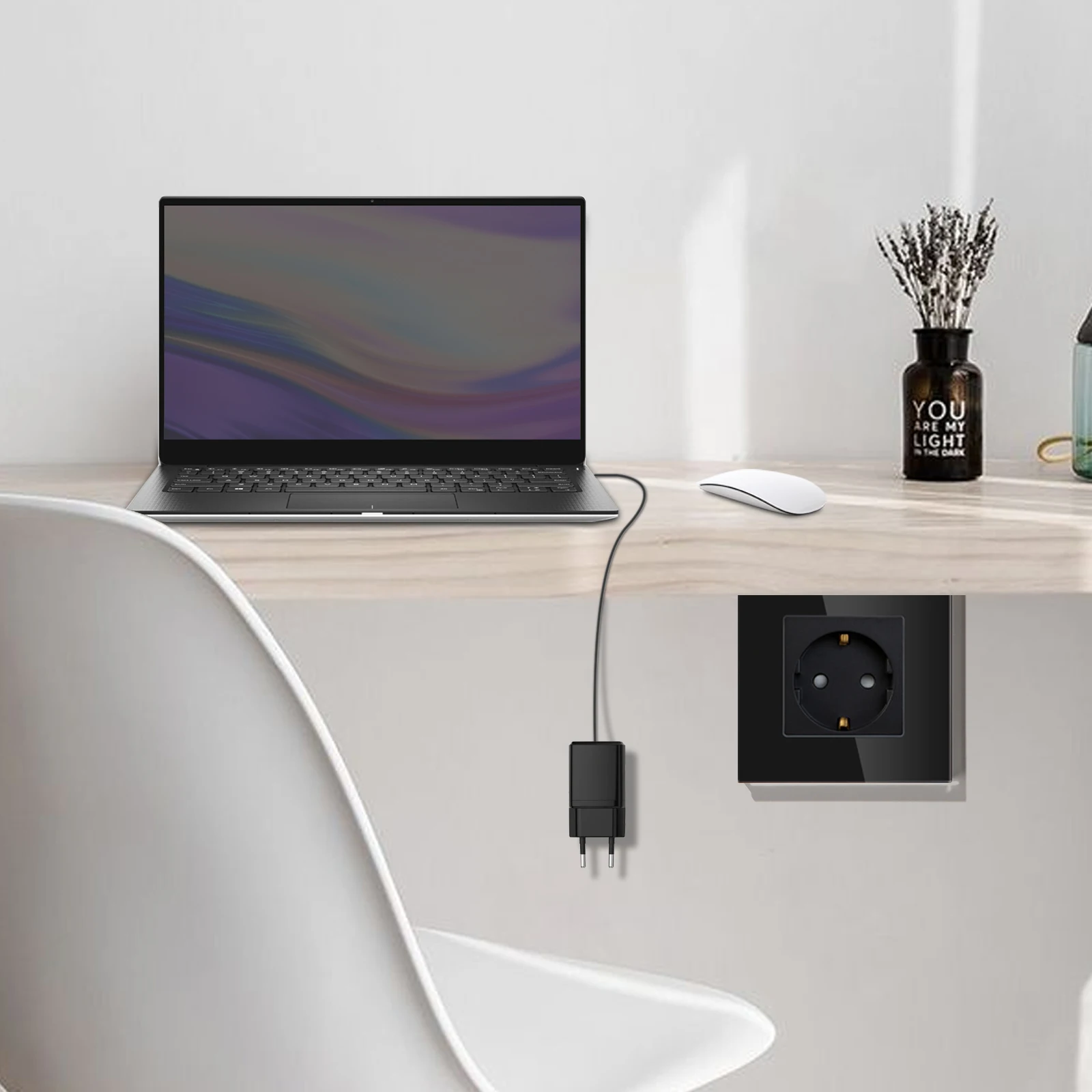 Настенные розетки BSEED с европейской вилкой одиночная розетка зарядкой от USB Type-c