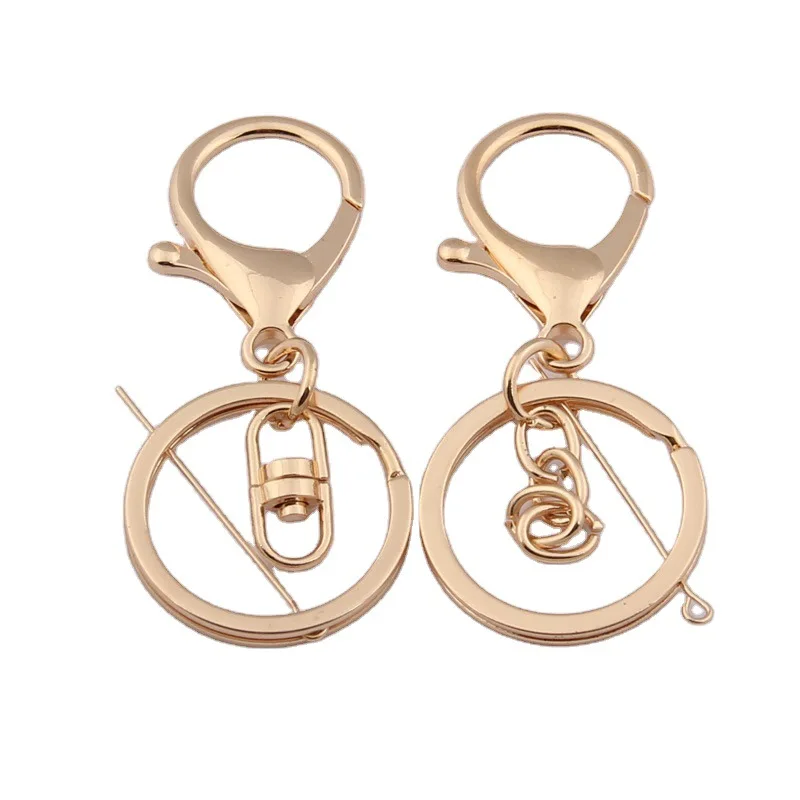 

10PCS Metal Plating Color Retention Lobster Buckle Big Eight-Character Keychain Accessories Jewelry Key Ring Pendant