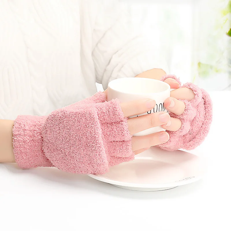 Новые осенне-зимние флисовые перчатки из кораллового флиса простые мужские и