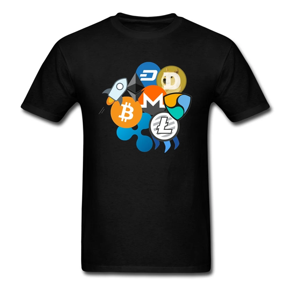 Футболка криптовалюта Биткойн пульсация эфириум Litecoin NEM Dash Monero Stellar Lu Мужская