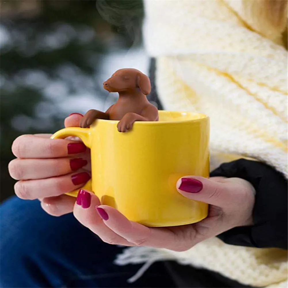 Ситечко для чая фильтр горячих животных собак приготовления силиконовая такса