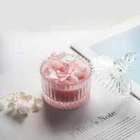 1pcs scented candles with dried flower glass candy jar aromatherapy soy wax and gift box rose bluebell valentines day gift