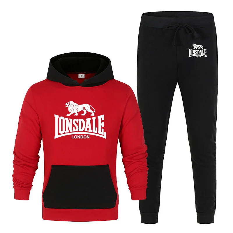Весенние новые мужские классические комплекты Lonsdale с принтом Harajuku куртки
