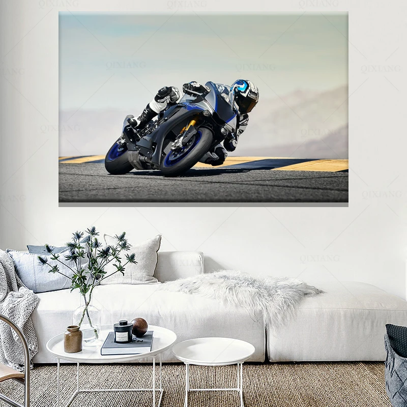 Современное искусство принт постер Racing Superbike yamahas yzf-R1M картина на стену из