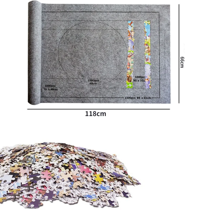 

Puzzles Mat Jigsaw Roll Felt Mat Play Mat Large for Up to 1500 Pieces Puzzle Accessories