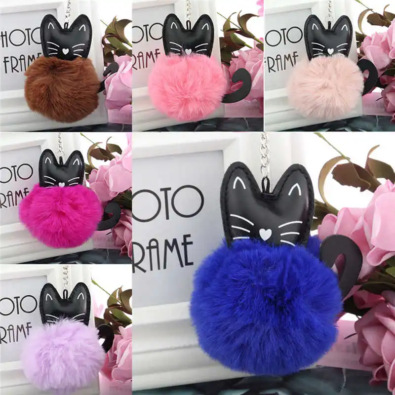 Брелок для ключей с помпоном и кроликом|Брелоки| |