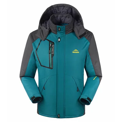 30 C FIT плюс толстый бархат вниз& парка пальто 6XL 7XL 8XL 9XL зимняя куртка мужская водонепроницаемая ветрозащитная chaquetas hombre - Цвет: Dark1688