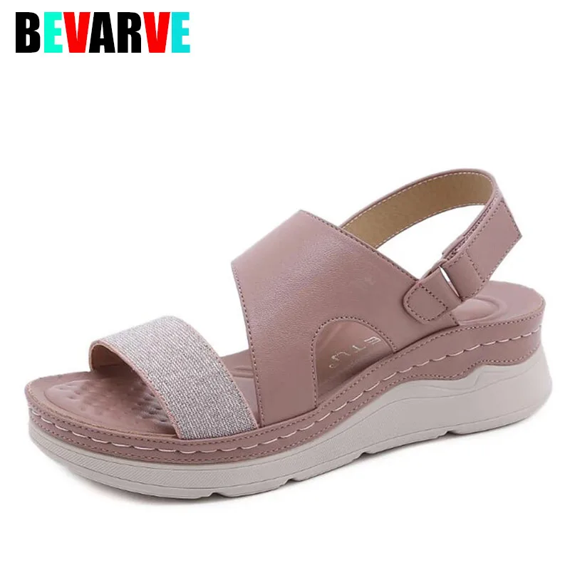 

Босоножки BEVARVE женские на липучке, роскошные сандалии-гладиаторы, летняя обувь на платформе, 2021