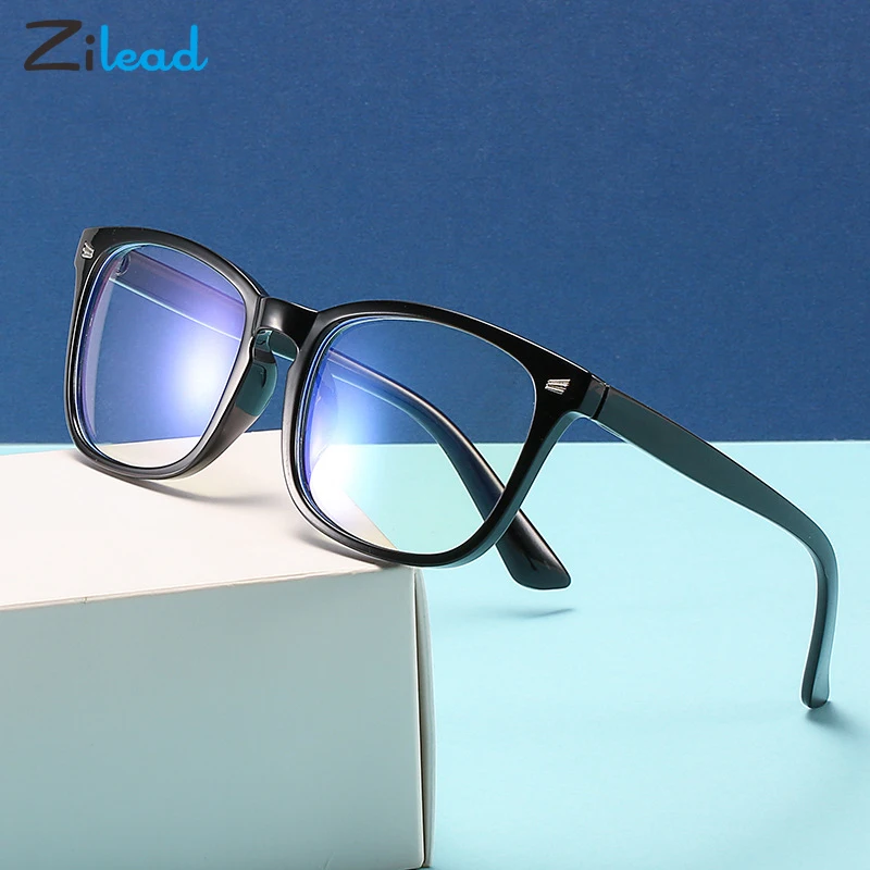 

Zilead Retro Square Frame Glasses Coated Anti-Blue Glasses Clear Resin Lenses Presbyopic Glasses Comfortable For Women Men