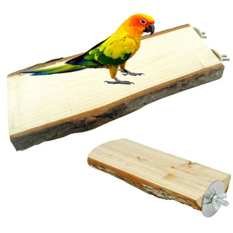 

1PC Wood Parrot Bird Perch Toy Wooden Stand Holder Platform Squirrel Chinchilla Hamster Rack Cage Toy Accessories Birds Supplies