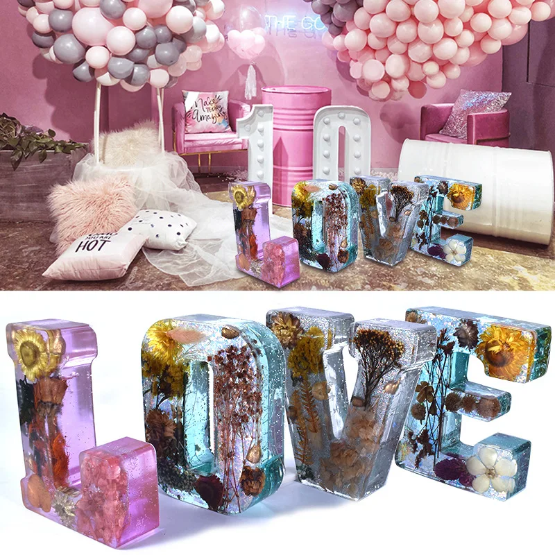 

18cm Large Alphabet Letter Decoration Craft Silicone Resin Mold DIY A to Z Letter Molds For Birthday Party Wedding Home Decor