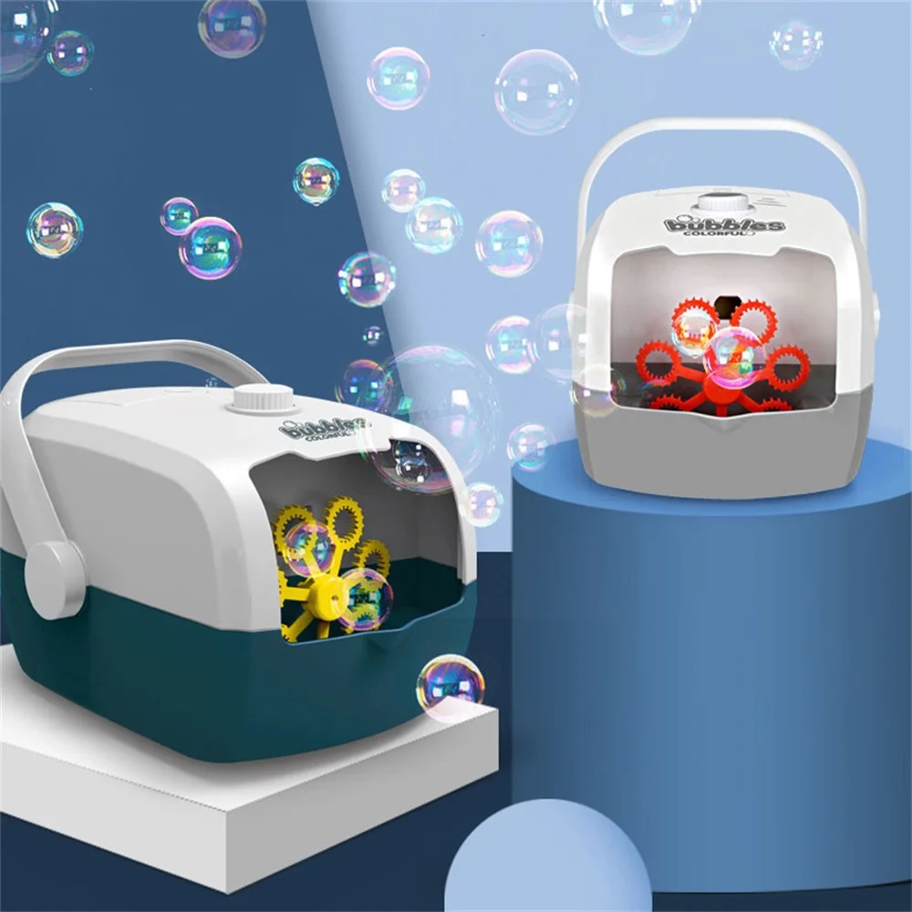 

2021 New Portable popular Auto Bubbles Maker Rechargeable Cute Bubbles Machine Wedding Parties Bubbles Blower children Toys