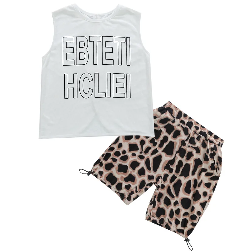 

Kids Boys Casual Two-piece Clothes Set Round Collar Sleeveless Tops Back Button Elastic Waist Shorts Summer Children's Sets New
