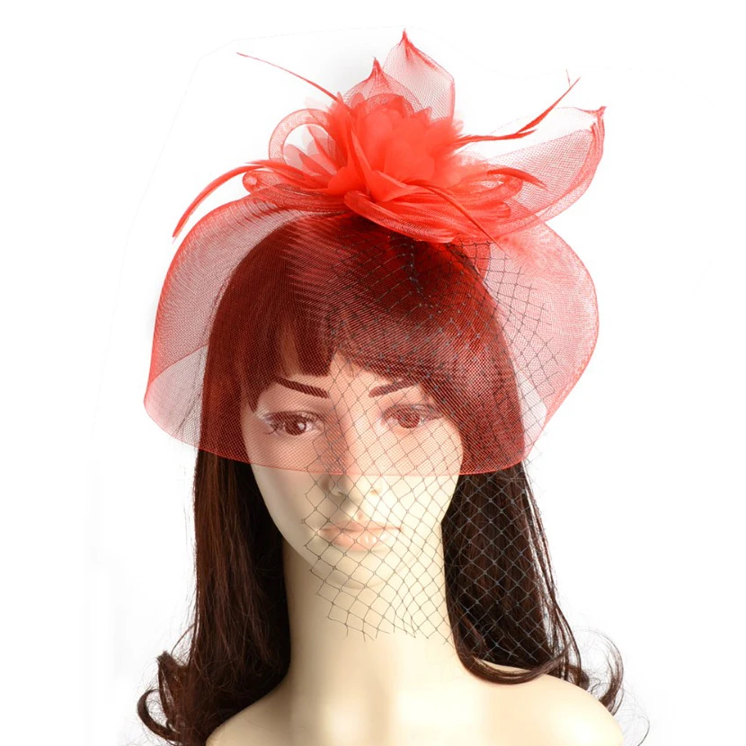 Женский цветочный аксессуар для волос с перьями