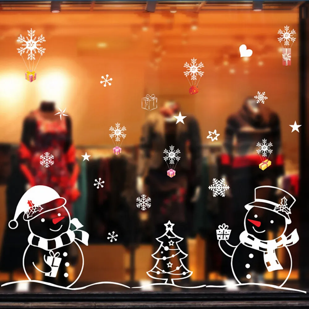 

Рождественская Наклейка на окно в виде снежинки зимние наклейки на стену для детской комнаты рождественские украшения для дома НОВОГОДНИЕ ...