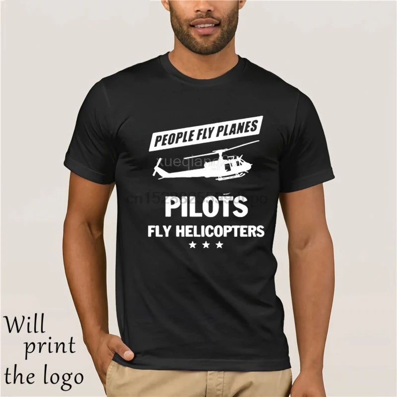 

people fly planes pilots fly helicopters Tee T Shirt Men Short Sleeve Printed Cotton Cartoon T-shirt Tops